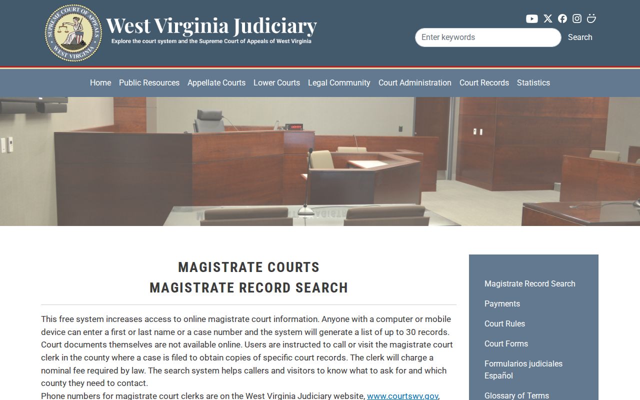 Brooke County release record magistrate search scope